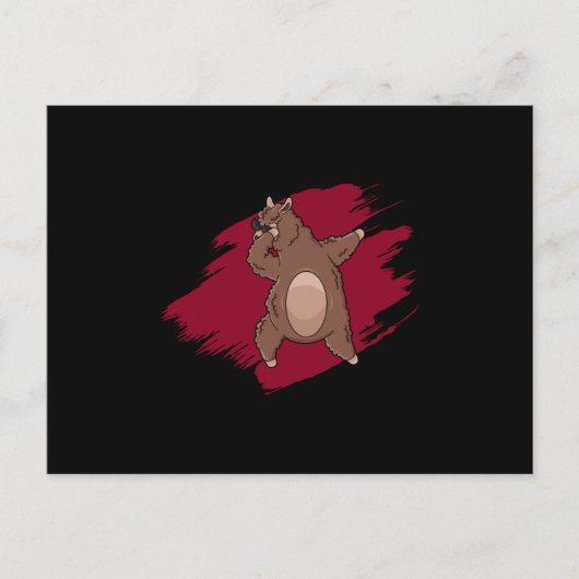 Carte Postale Lama en train de dabber Alpaca Drôle Idée Cadeau E (Devant)