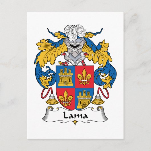 Carte Postale Lama Family Crest (Devant)