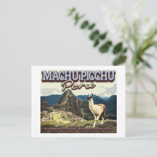 CARTE POSTALE LAMA - MACHU PICCHU PÉROU (Debout devant)