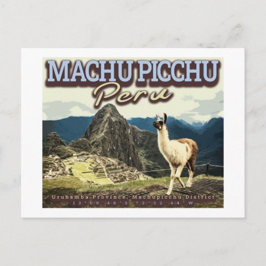 CARTE POSTALE LAMA - MACHU PICCHU PÉROU (Devant)