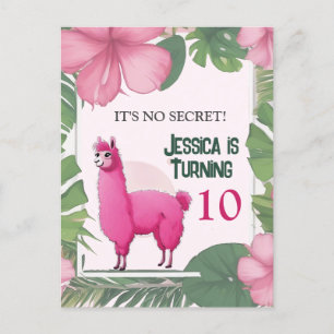 Carte Postale Lama rose souriant heureux