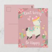 Carte Postale Lama sans inquiétude (Devant / Derrière)