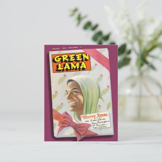 Carte Postale Lama vert 7 (Debout devant)