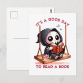 Carte Postale L'amateur de livres au Reaper aquarelle (Devant / Derrière)