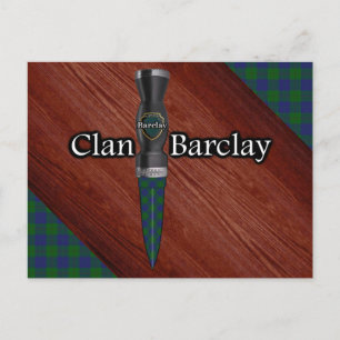 Carte Postale Lame de Sgian Dubh Clan Barclay Tartan