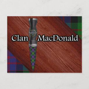 Carte Postale Lame de Sgian Dubh tartan Clan MacDonald