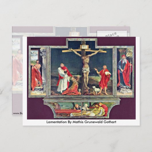 Carte Postale Lamentation De Mathis Grunewald Gothart (Devant / Derrière)