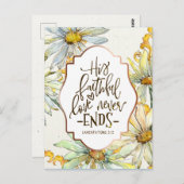 Carte Postale Lamentations 3:22 Son Amour Fidèle Ne Finit Jamais (Devant / Derrière)