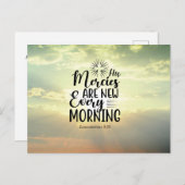 Carte Postale Lamentations 3:23 His Mercies New Every Morning (Devant / Derrière)
