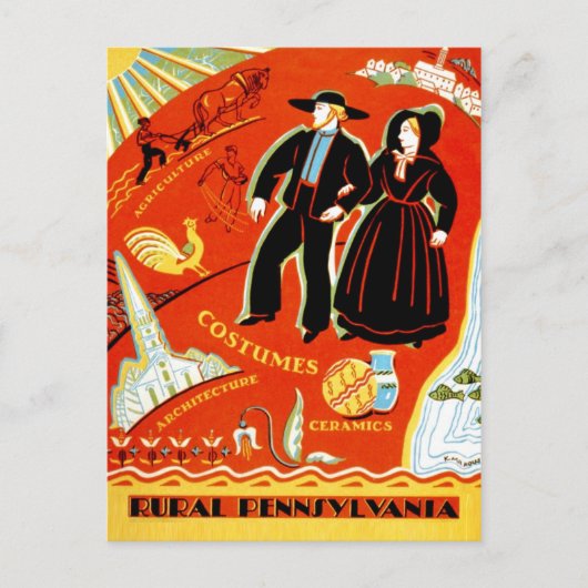 Carte Postale L'Amish et la Pennsylvanie rurale (Devant)
