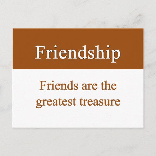 Carte Postale L'amitié doit être chère (Devant)