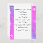 Carte Postale L'Amitié Est Le Fil (Devant / Derrière)