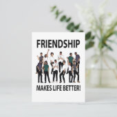 Carte Postale L'amitié rend la vie meilleure Amitié (Debout devant)