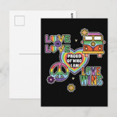 Carte Postale L'amour comme amour. Fier de qui je suis. LGBT+pri (Devant / Derrière)