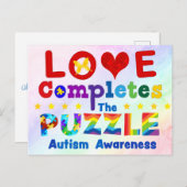 Carte Postale L'amour complète le casse-tête (Devant / Derrière)