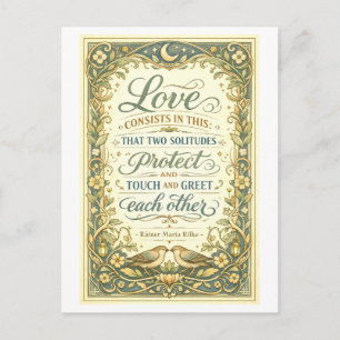 Carte Postale « L'amour consiste en ceci » Citation de Rilke