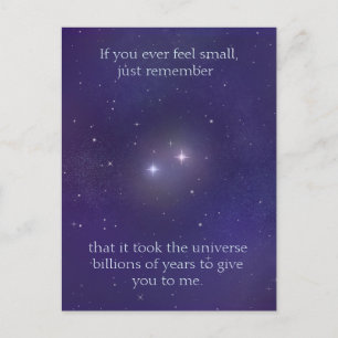 Carte Postale L'amour cosmique deux étoiles ensemble dans l'univ