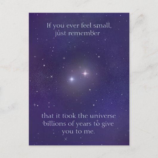 Carte Postale L'amour cosmique deux étoiles ensemble dans l'univ (Devant)