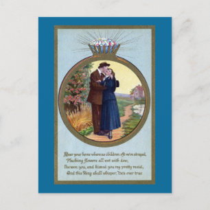 Carte Postale L'amour dans un anneau Vintage romance