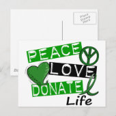 CARTE POSTALE L'AMOUR DE LA PAIX DONNE LA VIE (Devant / Derrière)