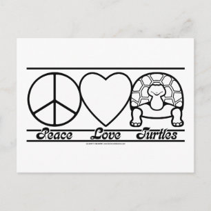 Carte Postale L'amour de la paix et les tortues