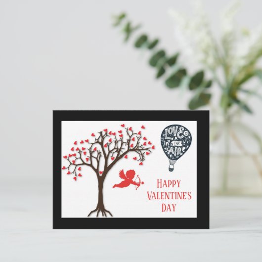 Carte Postale L'Amour De La Saint Valentin Est Dans L'Air Cupide (Debout devant)