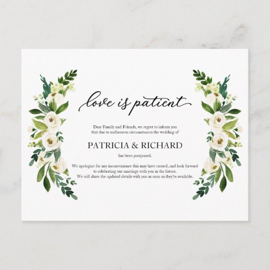 Carte Postale L'Amour De La Verdure Est Un Report Mariage Patien (Devant)