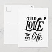 Carte Postale L'Amour de ma vie – Conception de typographie roma (Devant / Derrière)