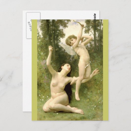 Carte Postale L'amour décolle par Bouguereau (Devant / Derrière)