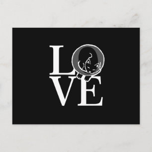 Carte Postale L'amour des chats sur décoration noire
