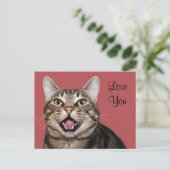 Carte Postale L'amour du chat Tabby (Debout devant)
