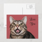 Carte Postale L'amour du chat Tabby (Devant / Derrière)