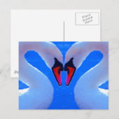 Carte Postale L'Amour Du Cygne, Coeur Romantique En Forme De Cou (Devant / Derrière)