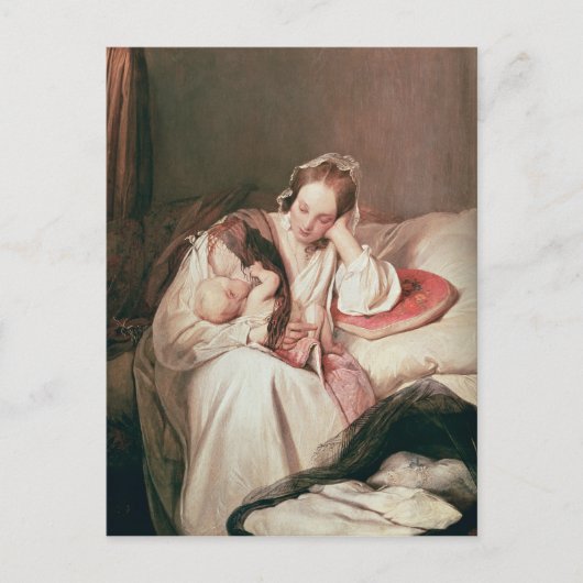 Carte Postale L'amour d'une mère, 1839 (Devant)
