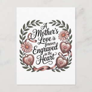 Carte Postale L'amour d'une mère est à jamais gravé dans le cœur