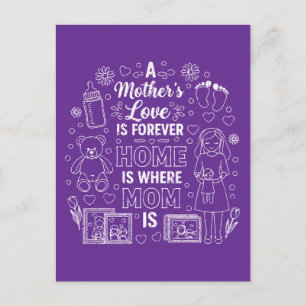 Carte Postale L'amour d'une mère est éternel & La maison est là 