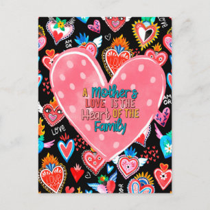 Carte Postale L'amour d'une mère est le coeur de la famille