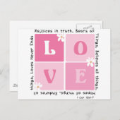 Carte Postale L'Amour Est... 1 Cor 13:6-7 (Devant / Derrière)