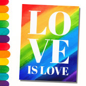 Carte Postale L'amour est amour Arc-en-ciel Fierté 