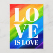 Carte Postale L'amour est amour Arc-en-ciel Fierté  (Devant)