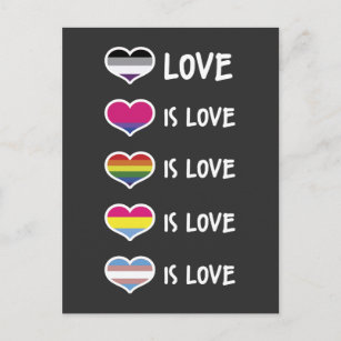 Carte Postale L'amour est amour Pride LGBT Equal Rights coloré