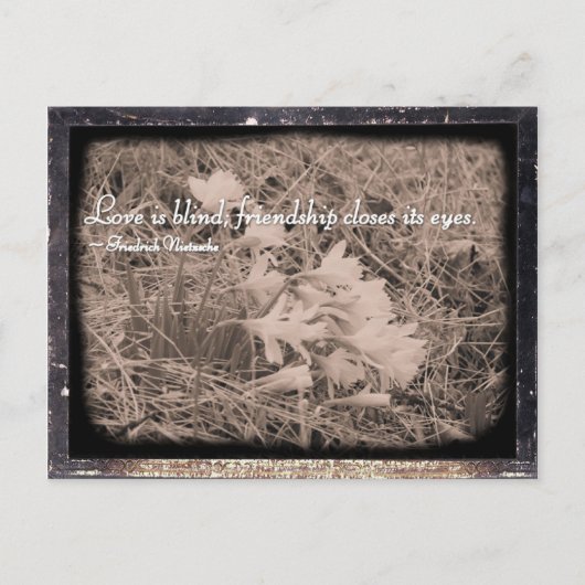 Carte Postale L'amour est aveugle, l'amitié ferme les yeux (Devant)