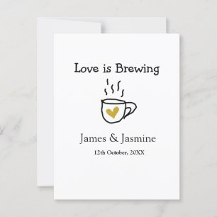 Carte Postale L'amour est Brasser café tasse or coeur de coeur n