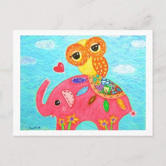 Carte Postale L'Amour Est Comme Un Éléphant (Devant)