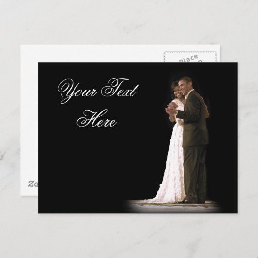 Carte Postale L'amour est dans l'air, Le premier couple dansant (Devant / Derrière)