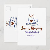 Carte Postale L'amour est en train de préparer brown blue enterr (Devant / Derrière)