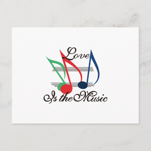 Carte Postale L'amour est la musique (Devant)