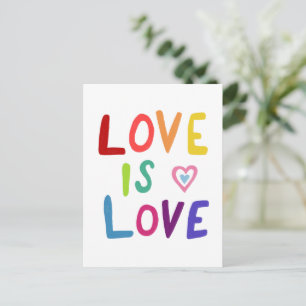 Carte Postale L'AMOUR EST L'AMOUR Colorful Arc-en-ciel
