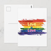 Carte Postale L'amour est l'amour, design de fierté (Devant / Derrière)