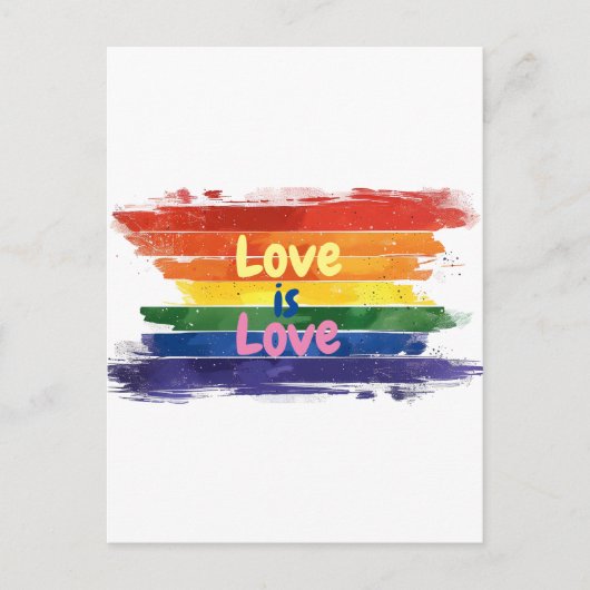 Carte Postale L'amour est l'amour, design de fierté (Devant)